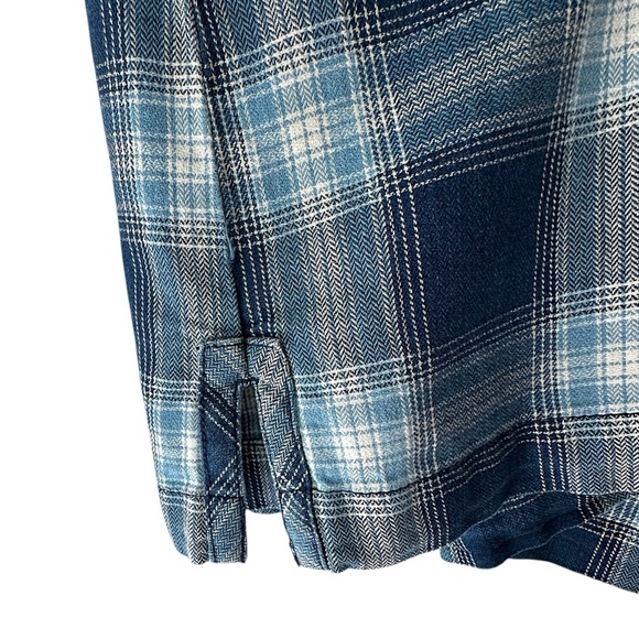 J JILL | NWOT LONG SLEEVE COTTON PLAID TOP BUTTON BACK NAVY BLUE WHITE SIZE: 1X - Picture 9 of 15